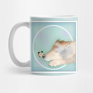 wolf and butterfly Mug